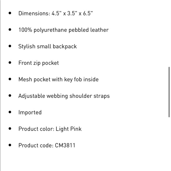 Adidas Rose Gold/Black Mini Backpack NWT - Picture 7 of 7